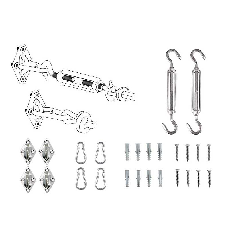 Ready to hang Shade Sail Hardware